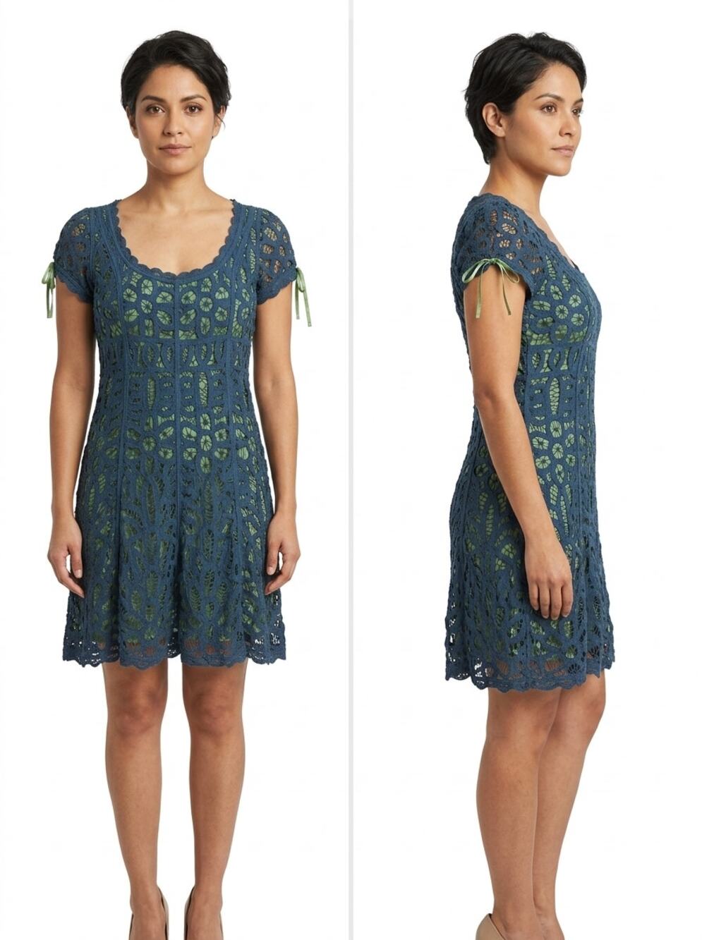 Vintage Betsey Johnson Silk Blend Sheath Mini Lace Lined Dress Women Size 2